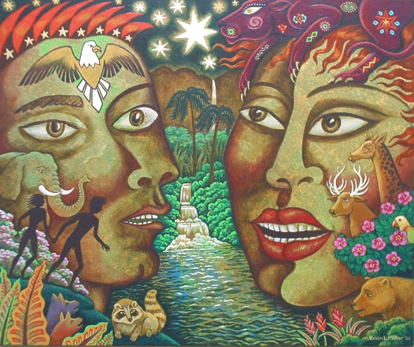“The Revelations of Eve and Adam,” 16” x 20” acrylic on canvas, 2004, Kevin L Miller